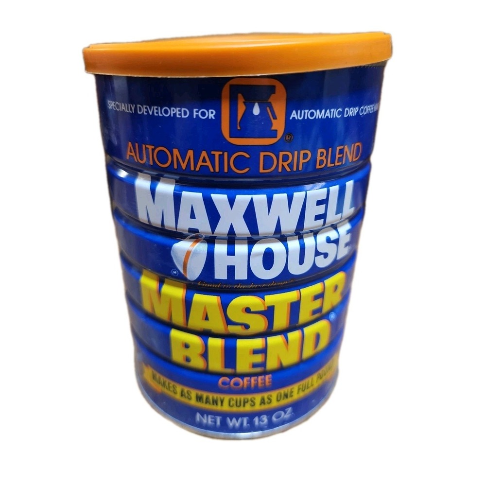 VINTAGE 13 OZ. MAXWELL HOUSE MASTER BLEND COFFEE TIN